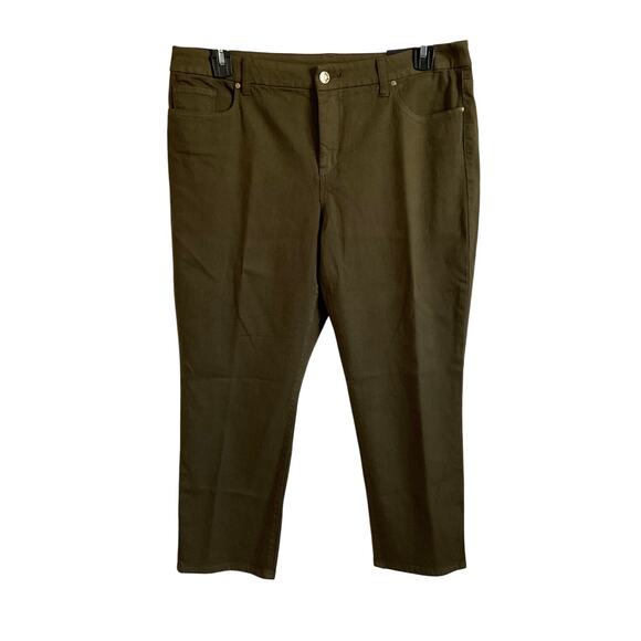 Chico's Pants - Chico’s So Slimming Girlfriend Ankle Green Pants - Size 14 Petite